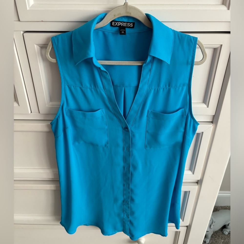 Express brand sleeveless blouse, light blue/teal color, size: XS, gently used